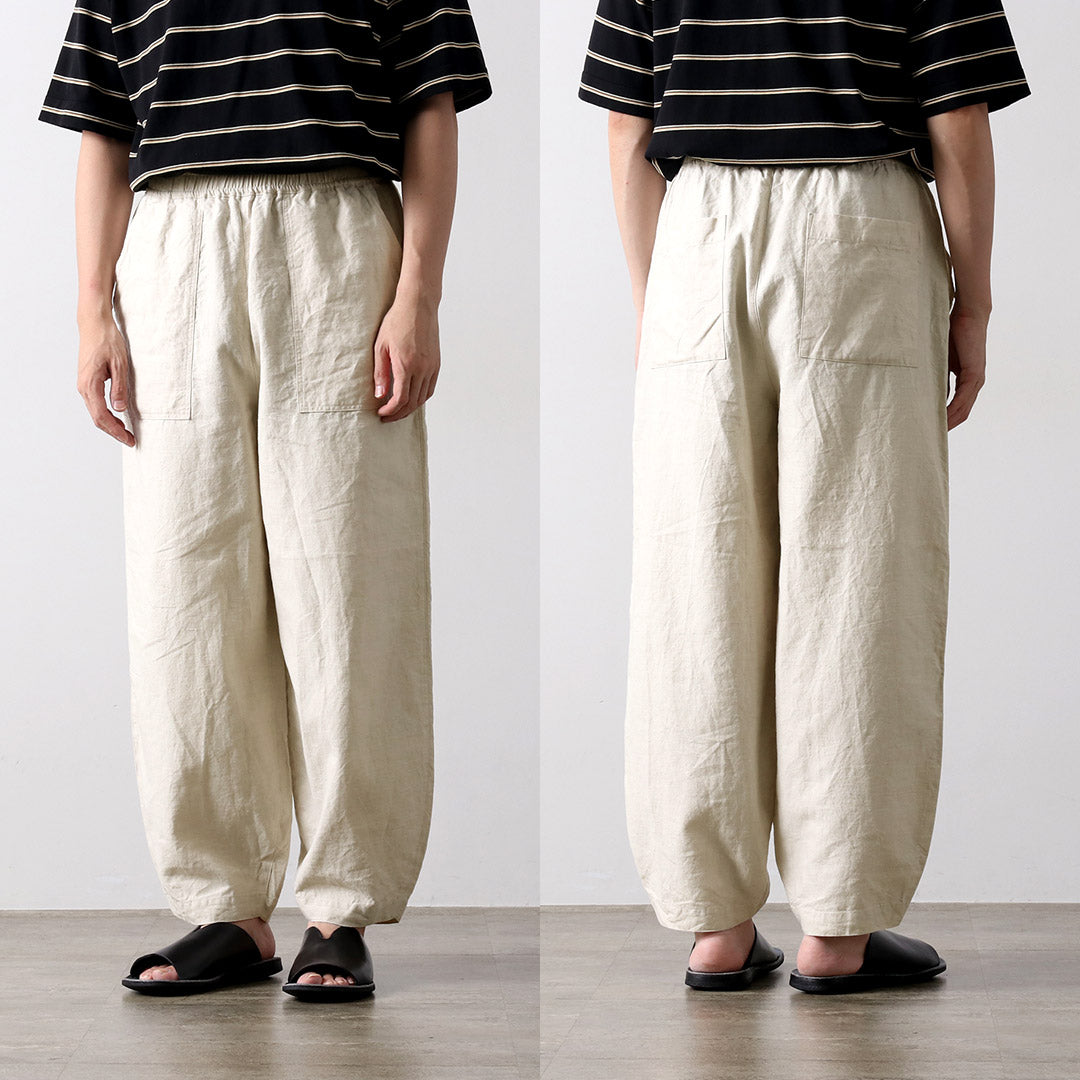 KEMA DESIGNS / Linen Cotton Cloth Wide Tapered Easy Pants