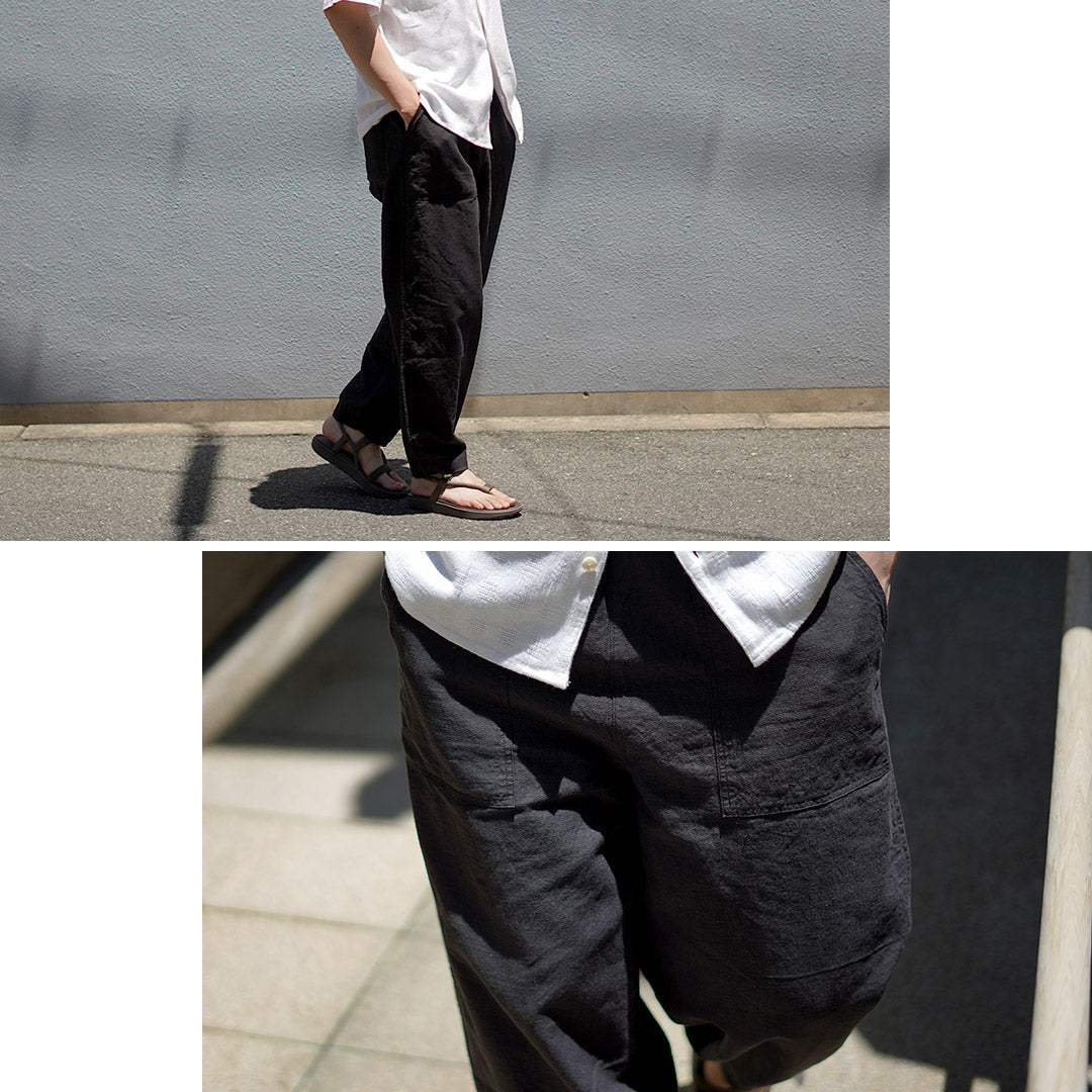 KEMA DESIGNS / Linen Cotton Cloth Wide Tapered Easy Pants