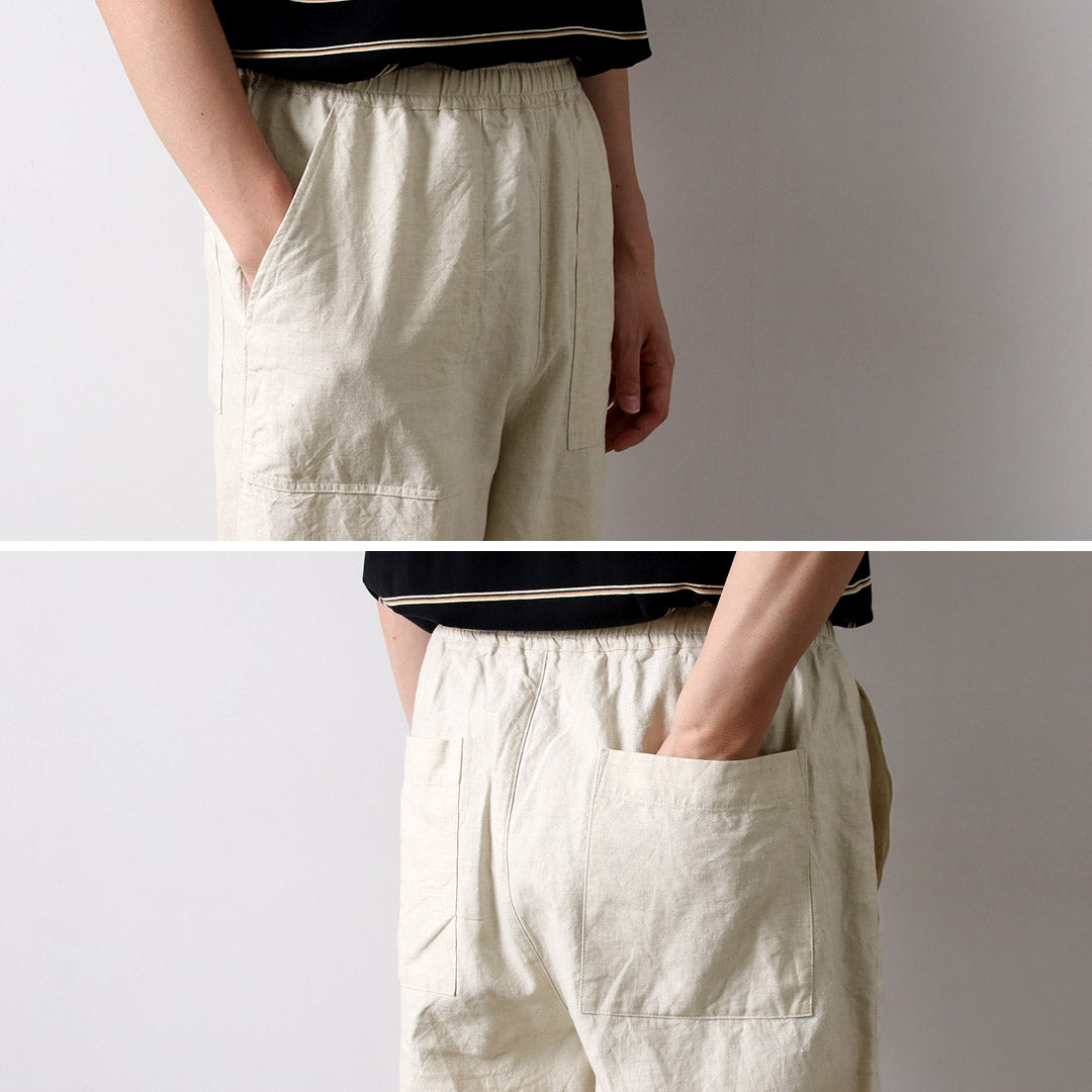 KEMA DESIGNS / Linen Cotton Cloth Wide Tapered Easy Pants