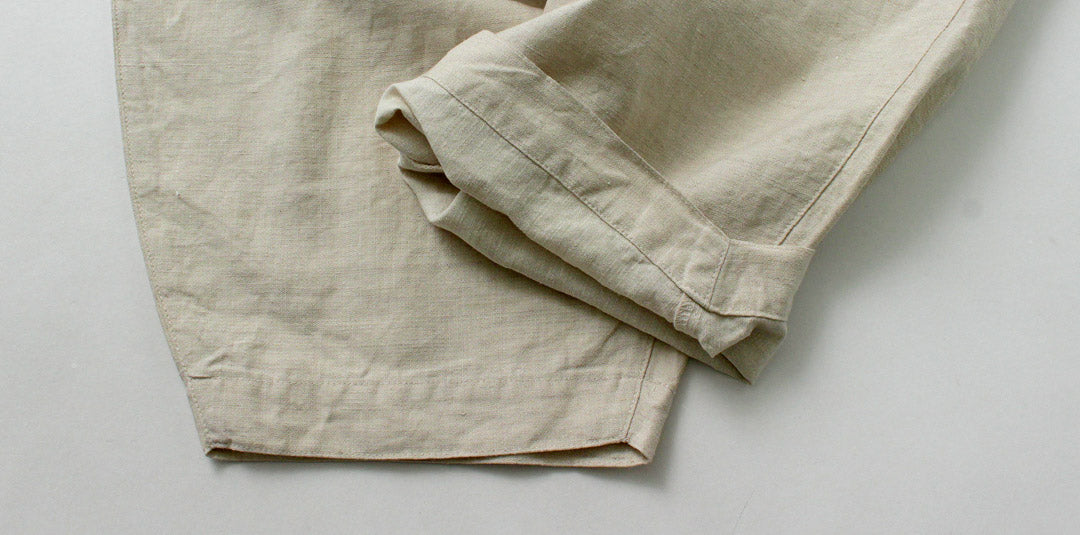 KEMA DESIGNS / Linen Cotton Cloth Wide Tapered Easy Pants
