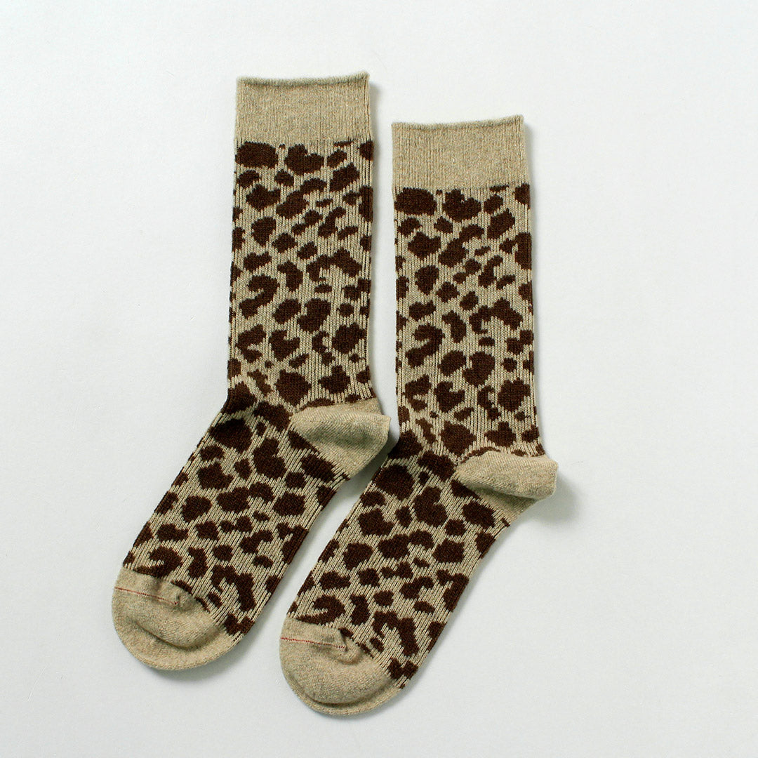 ROTOTO / 豹紋美利奴羊毛襪