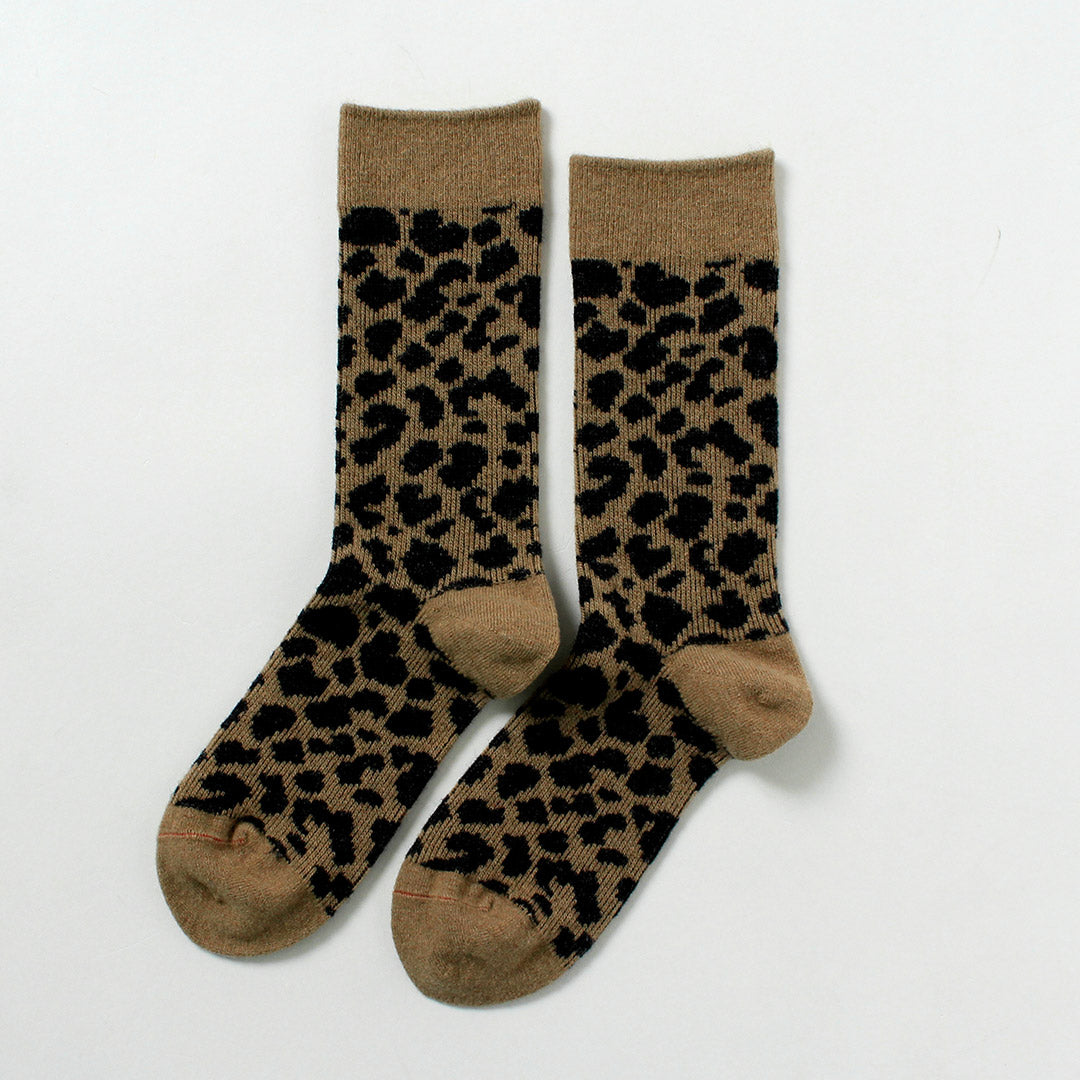 ROTOTO / 豹紋美利奴羊毛襪