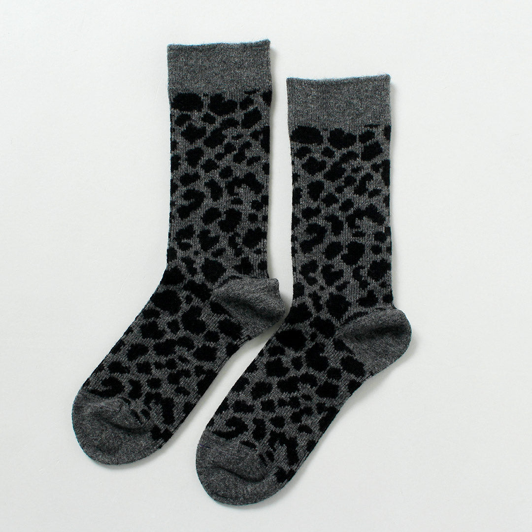 ROTOTO / 豹紋美利奴羊毛襪