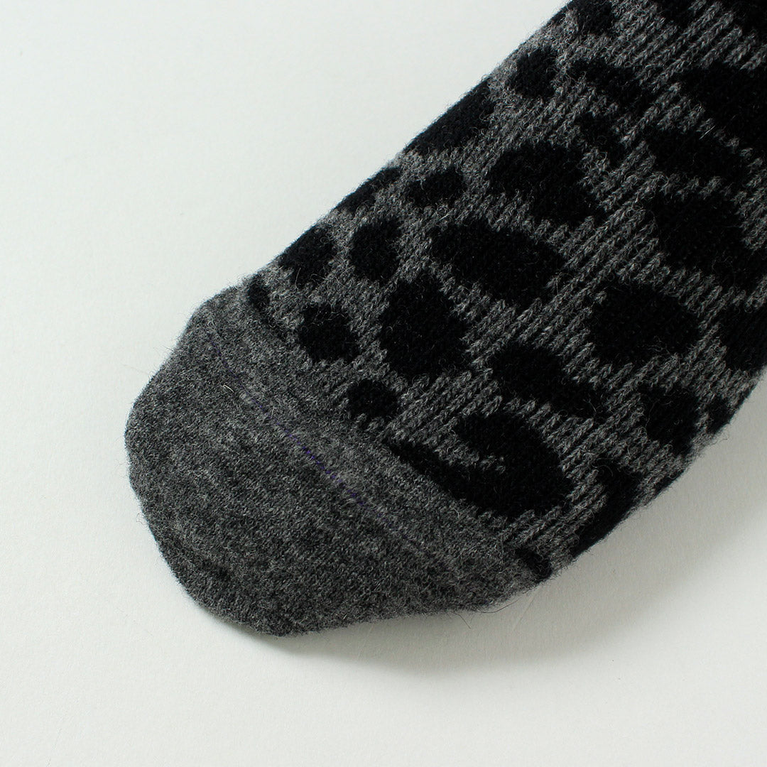 ROTOTO / 豹紋美利奴羊毛襪