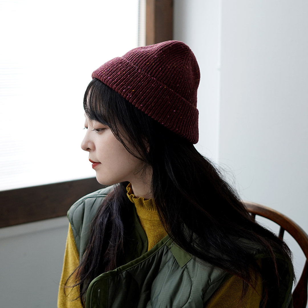 ROTOTO / 棉結羊毛無縫毛線帽