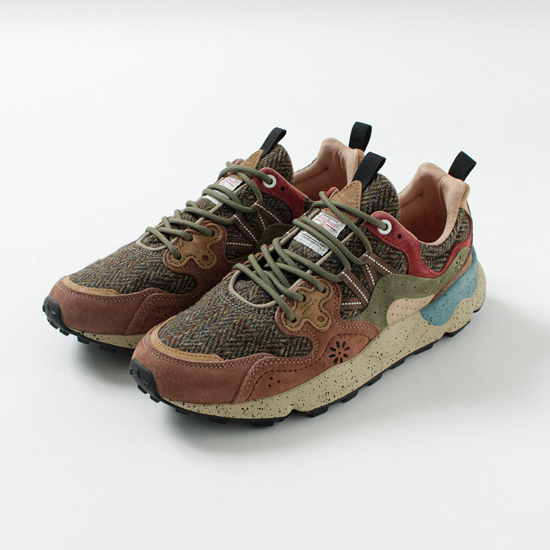 FLOWER MOUNTAIN / Yamano 3 Harris Tweed and Pig Suede Sneakers