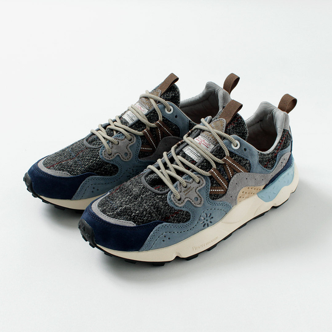 FLOWER MOUNTAIN / Yamano 3 Harris Tweed and Pig Suede Sneakers