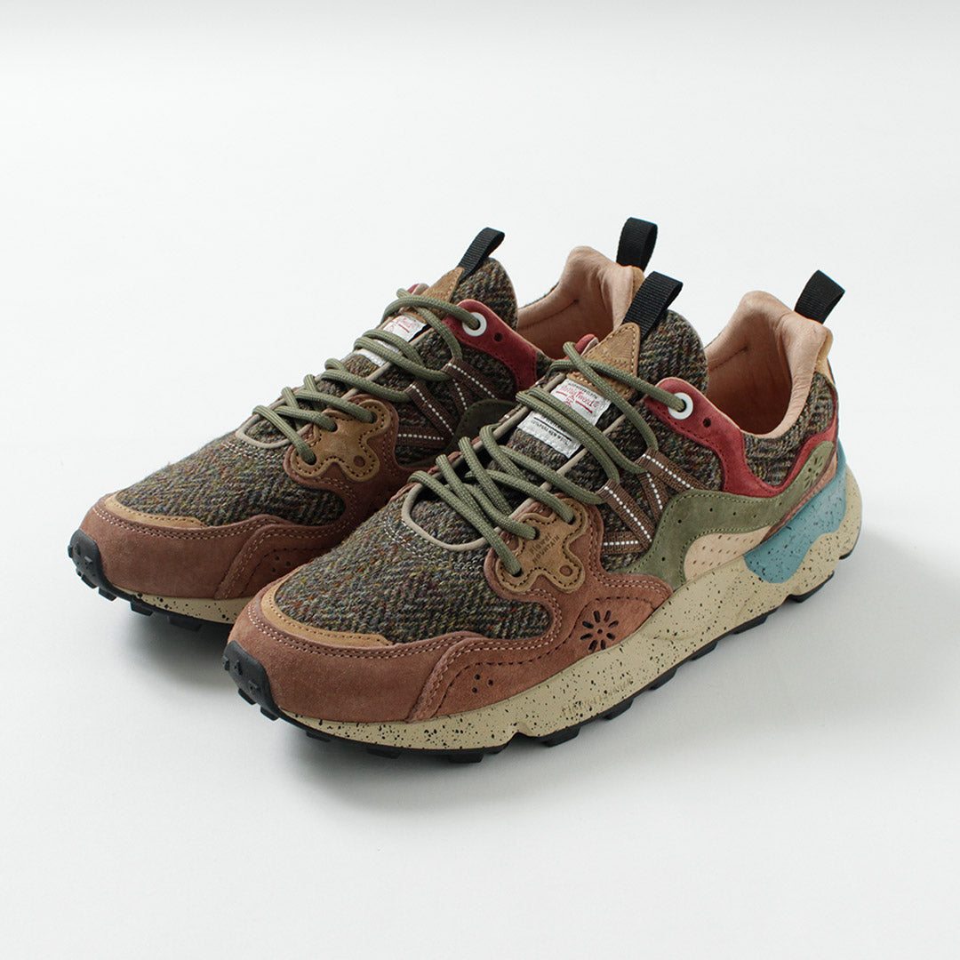 FLOWER MOUNTAIN / Yamano 3 Harris Tweed and Pig Suede Sneakers