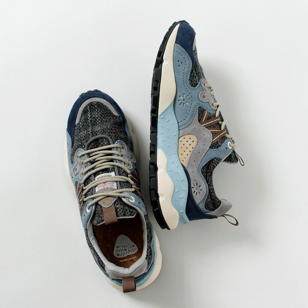 FLOWER MOUNTAIN / Yamano 3 Harris Tweed and Pig Suede Sneakers