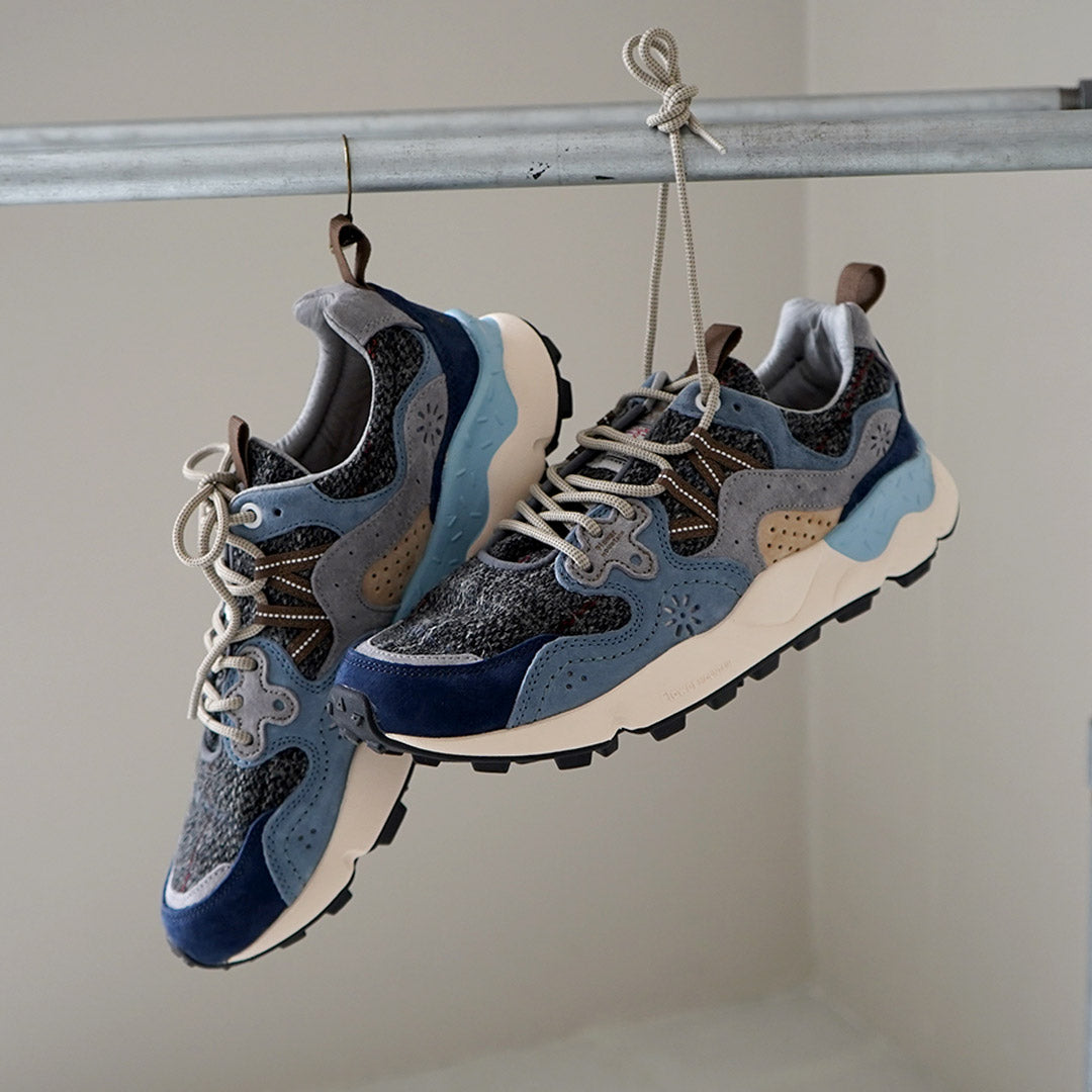FLOWER MOUNTAIN / Yamano 3 Harris Tweed and Pig Suede Sneakers