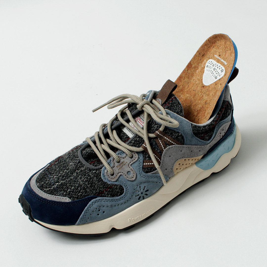 FLOWER MOUNTAIN / Yamano 3 Harris Tweed and Pig Suede Sneakers