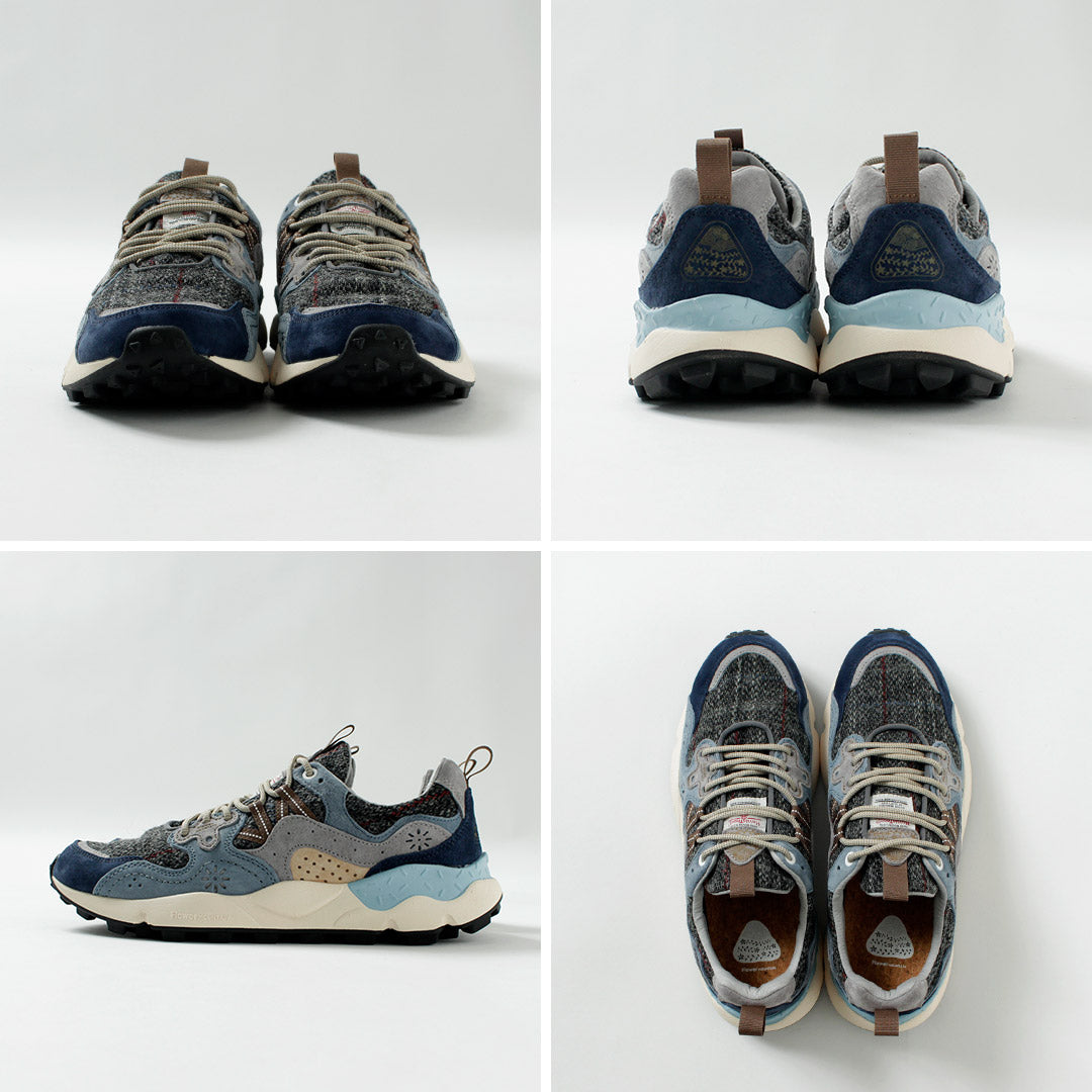 FLOWER MOUNTAIN / Yamano 3 Harris Tweed and Pig Suede Sneakers
