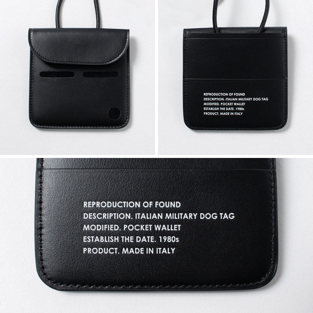 REPRODUCTION OF FOUND / Italian Military Dog Tag Wallet Neck Pouch