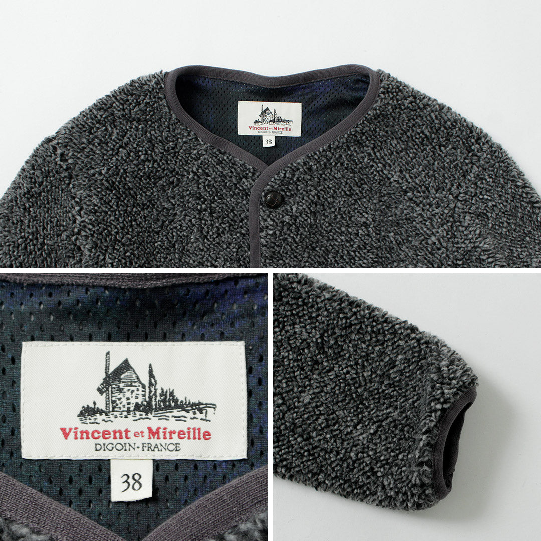 VINCENT ET MIREILLE / Boa Cardigan Plaid