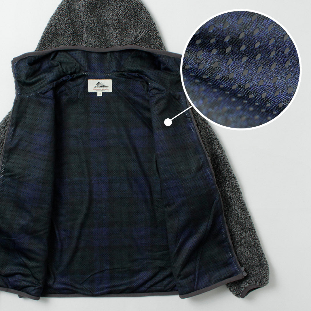 VINCENT ET MIREILLE / Boa Hoodie Plaid