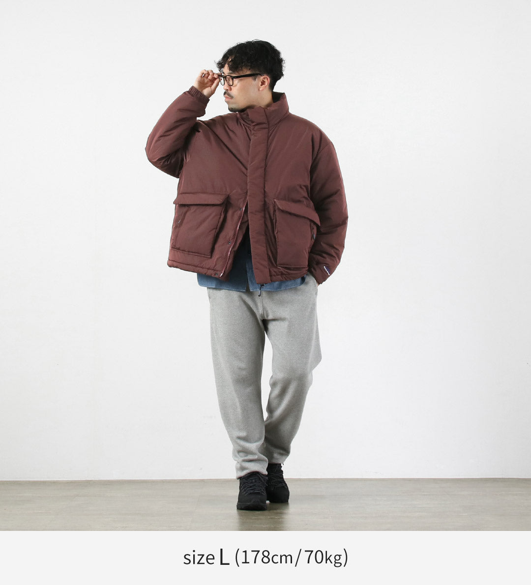 THOUSAND MILE / 스탠드 칼라 패딩 재킷 섀도우 나일론