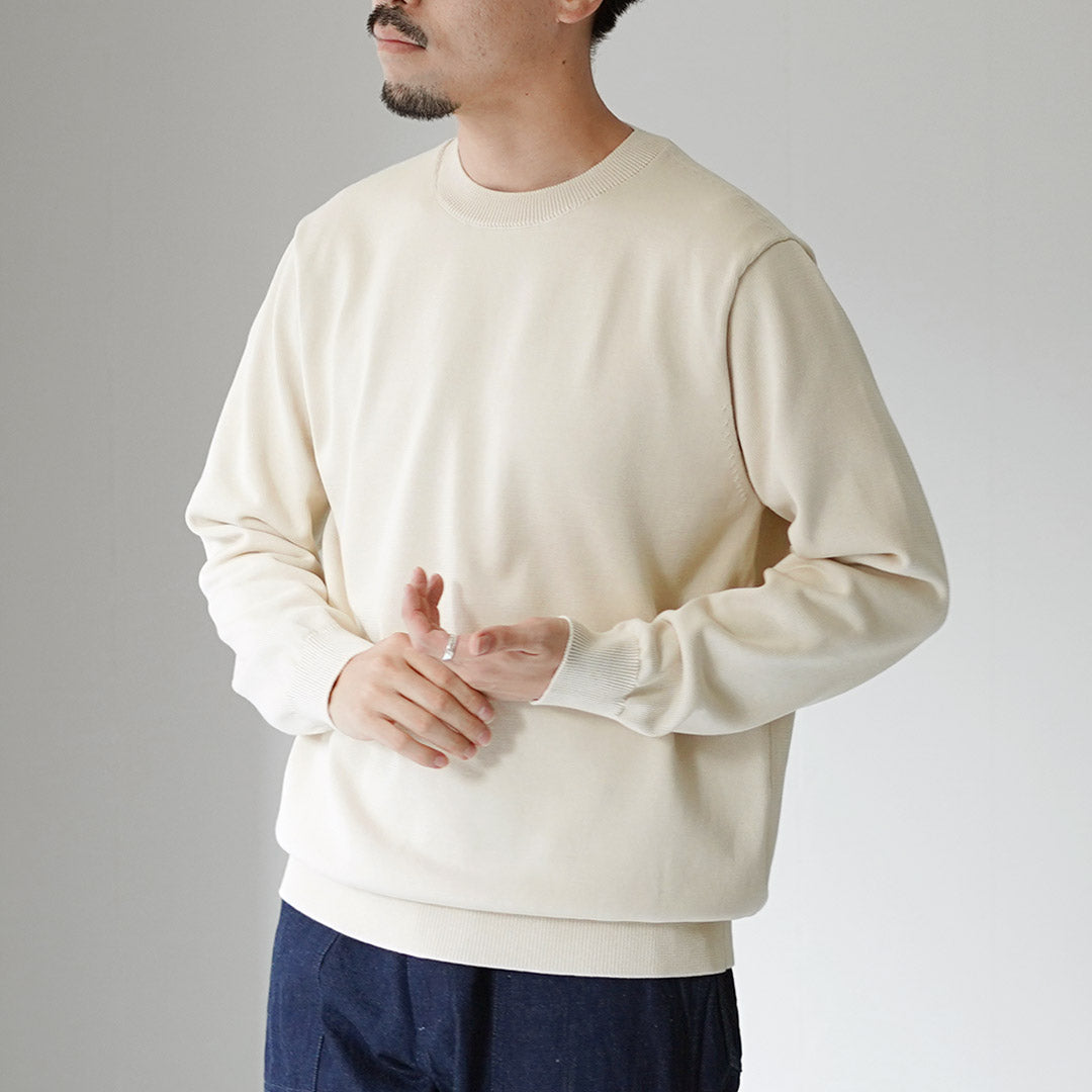 YONETOMI NEW BASIC / Rigid Sea Island Cotton Knit Pullover