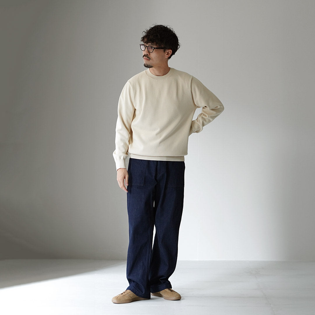 YONETOMI NEW BASIC / Rigid Sea Island Cotton Knit Pullover