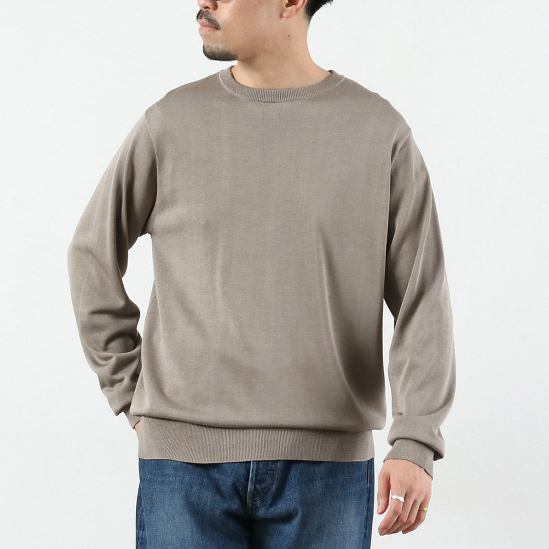 YONETOMI NEW BASIC / Crew Neck Silk Knit Pullover