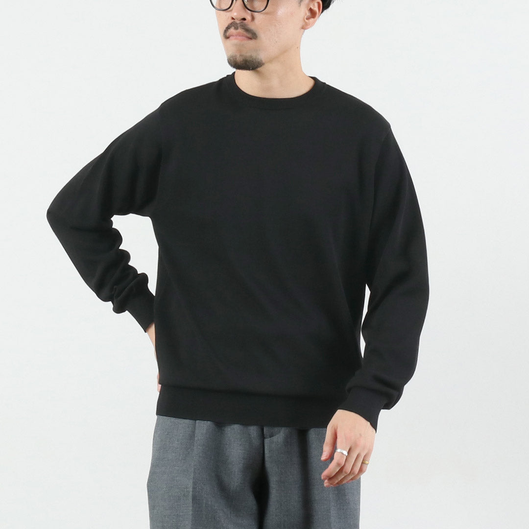 YONETOMI NEW BASIC / Crew Neck Silk Knit Pullover