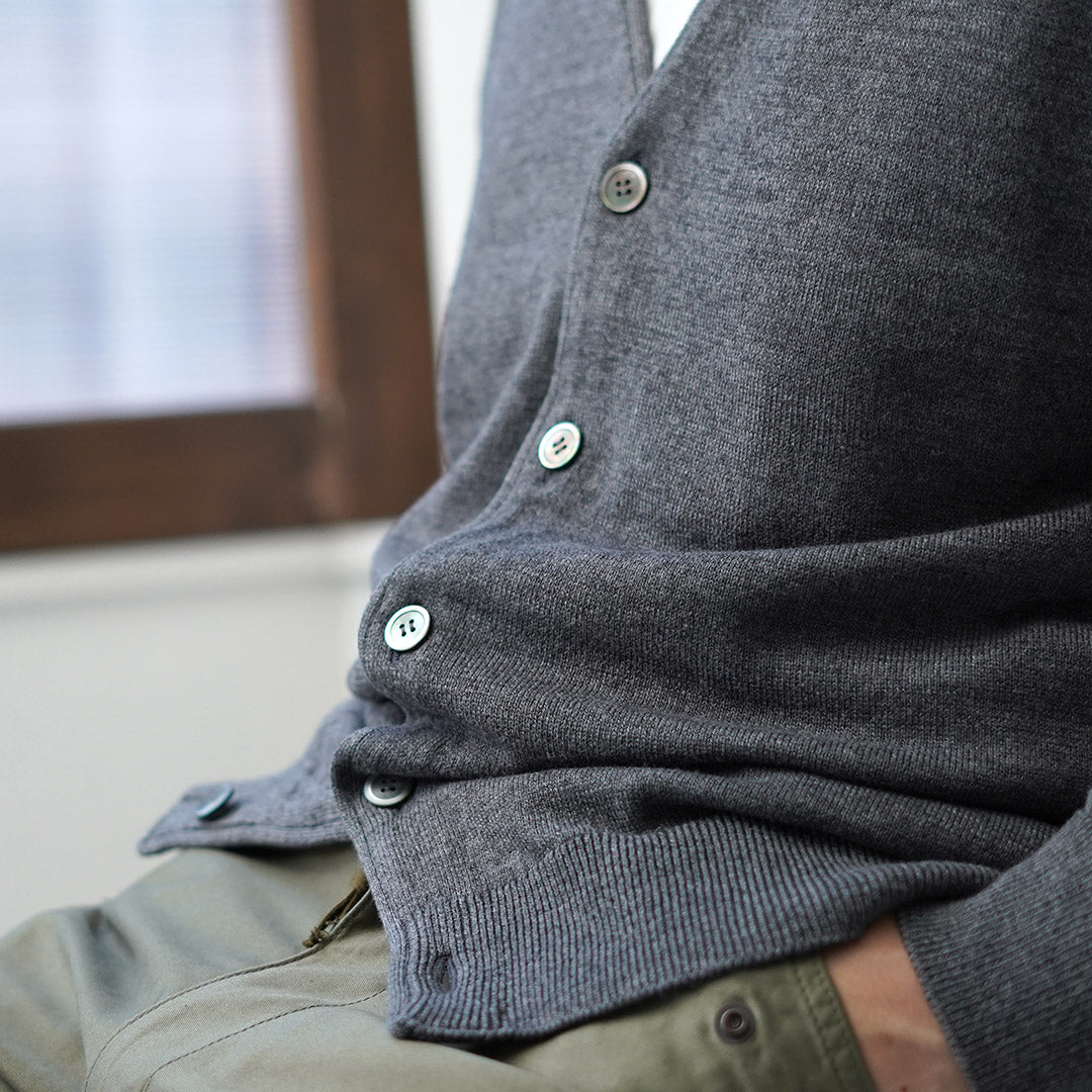 YONETOMI NEW BASIC / 美国羊毛&棉针织开衫