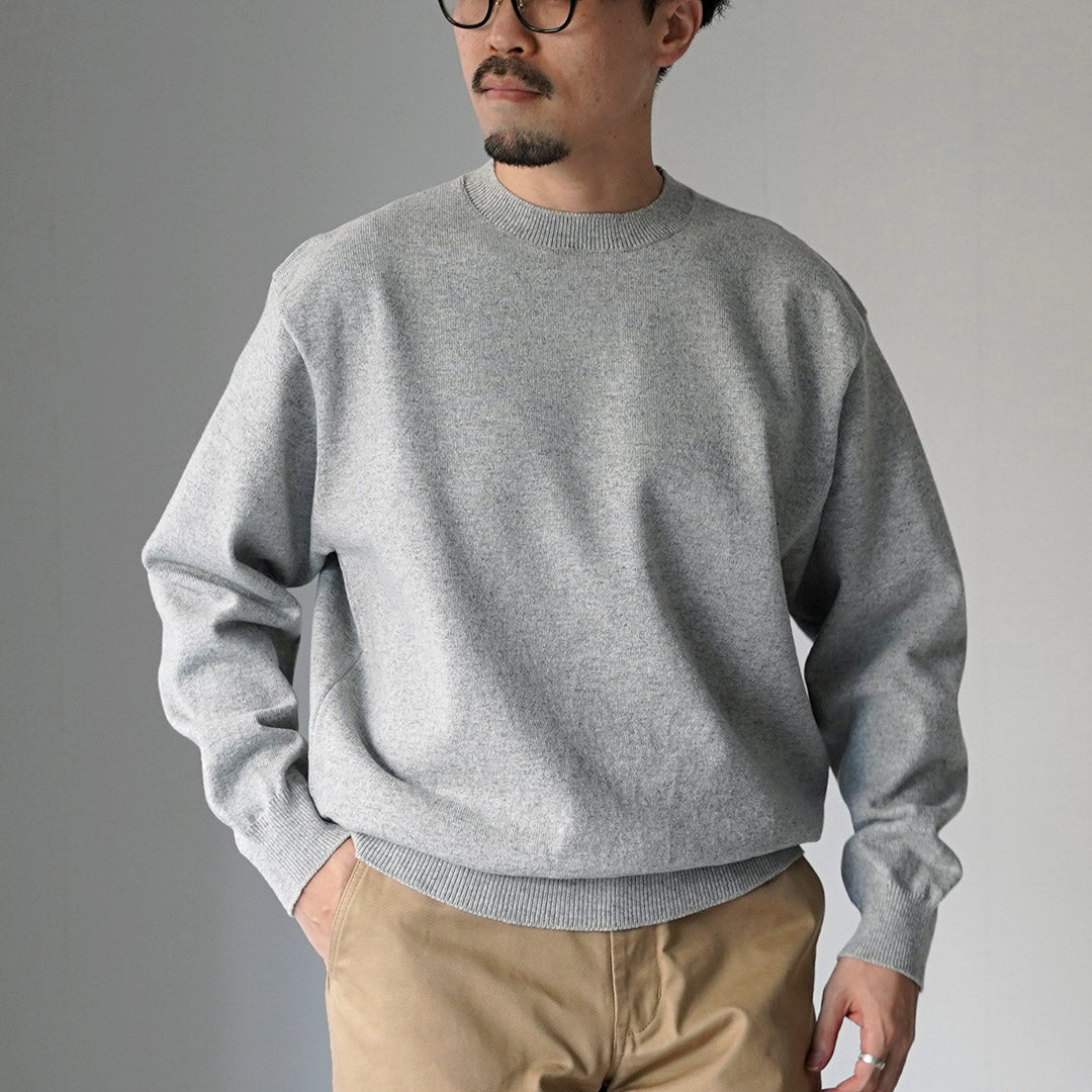 YONETOMI NEW BASIC / 硬质羊绒针织套头衫 - 上灰色