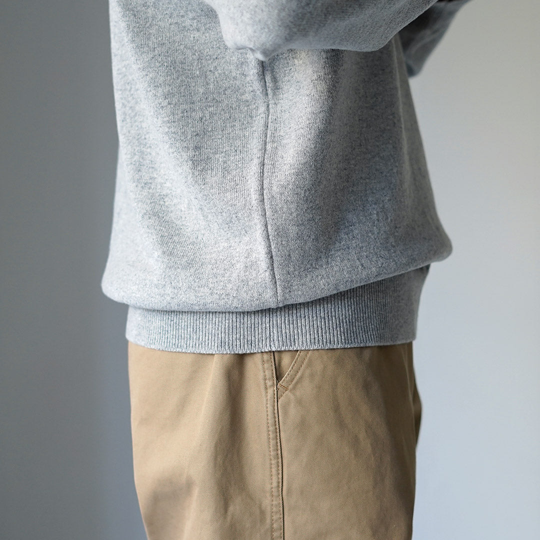 YONETOMI NEW BASIC / 硬质羊绒针织套头衫 - 上灰色