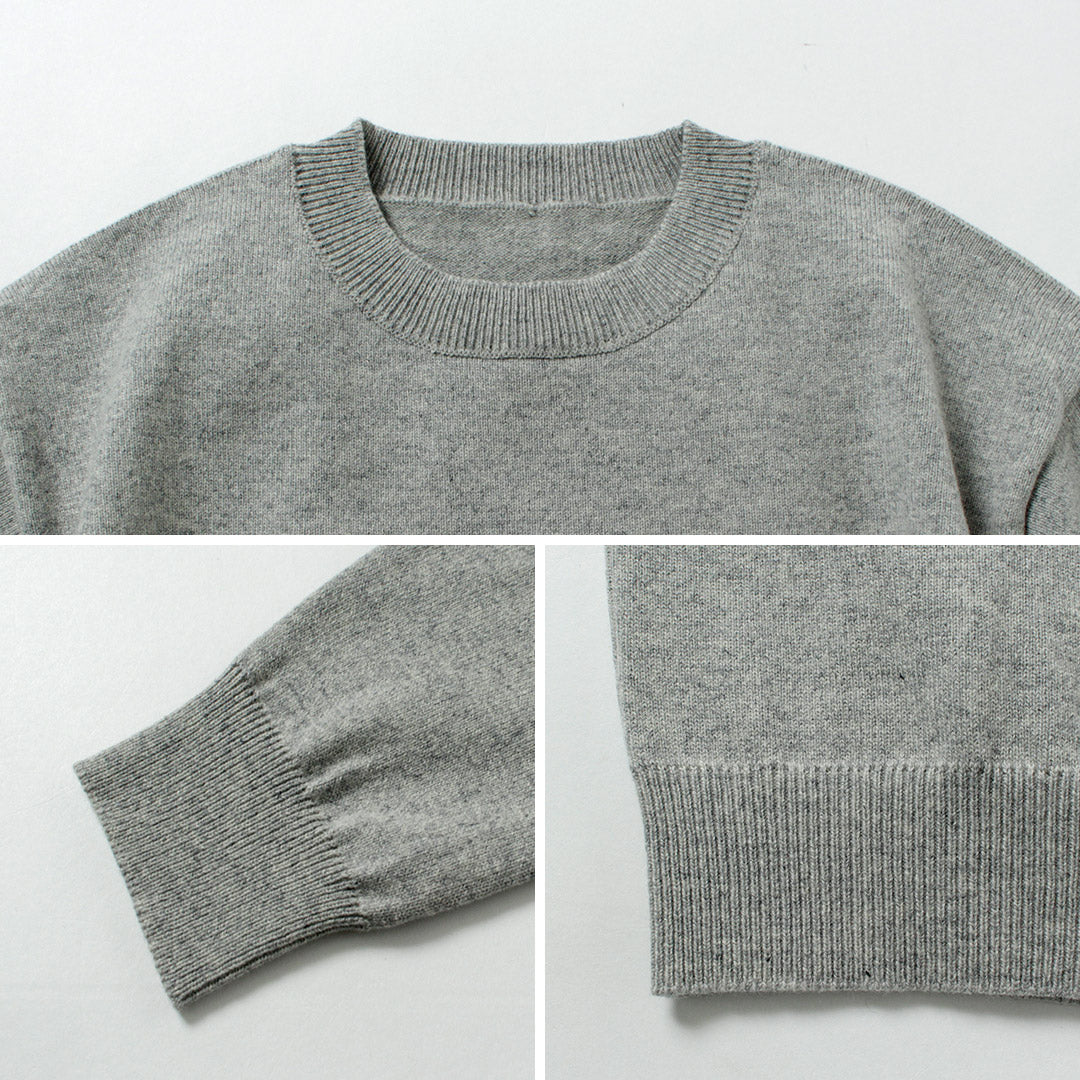 YONETOMI NEW BASIC / 硬质羊绒针织套头衫 - 上灰色