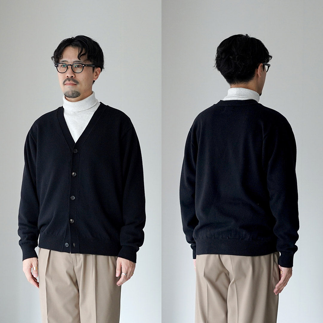 YONETOMI NEW BASIC / 硬質羊絨成衣染色針織開衫