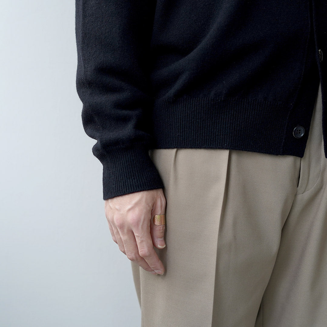 YONETOMI NEW BASIC / 硬質羊絨成衣染色針織開衫