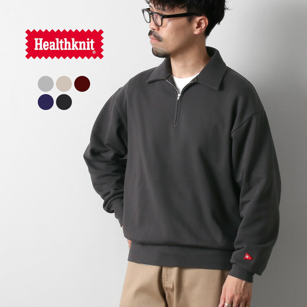 HEALTHKNIT / Colored Half Zip Classic Sweatshirt