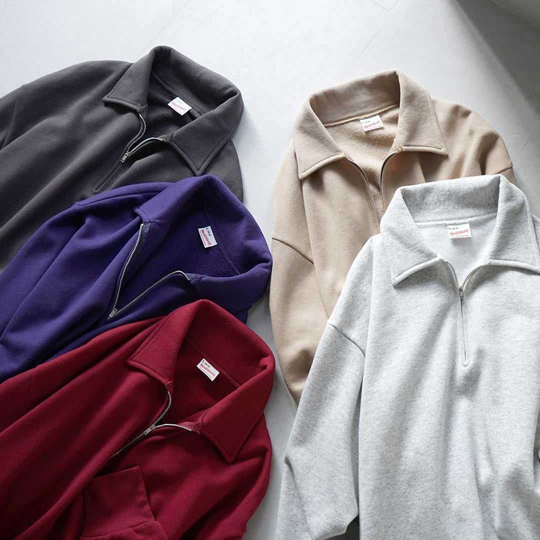 HEALTHKNIT / Colored Half Zip Classic Sweatshirt