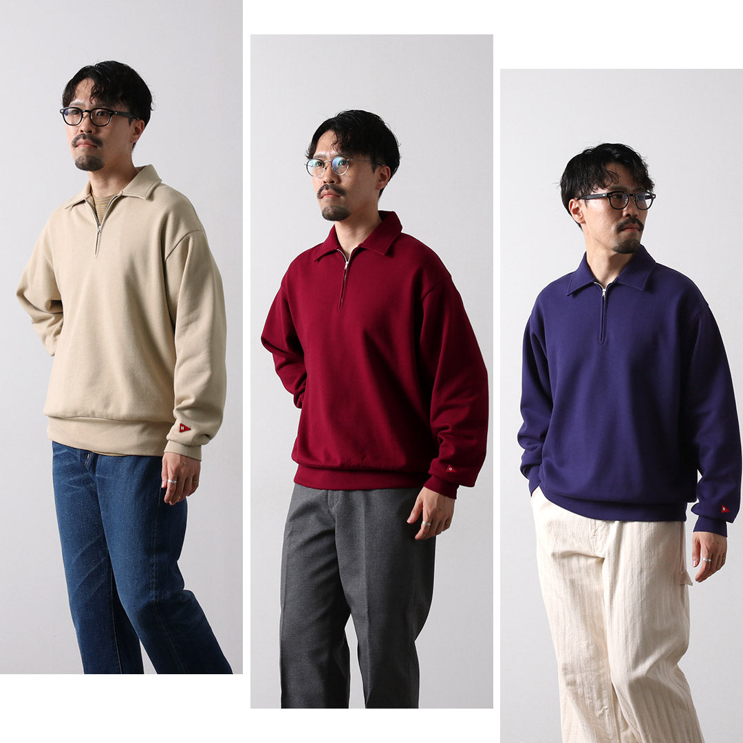 HEALTHKNIT / Colored Half Zip Classic Sweatshirt