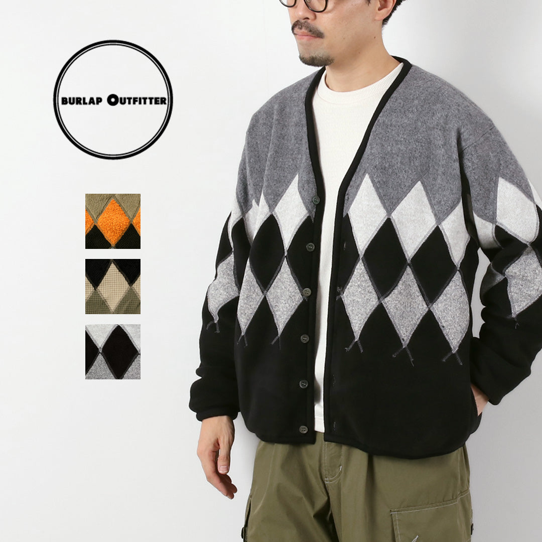 BURLAP OUTFITTER / Argyle Fleece Cardigan