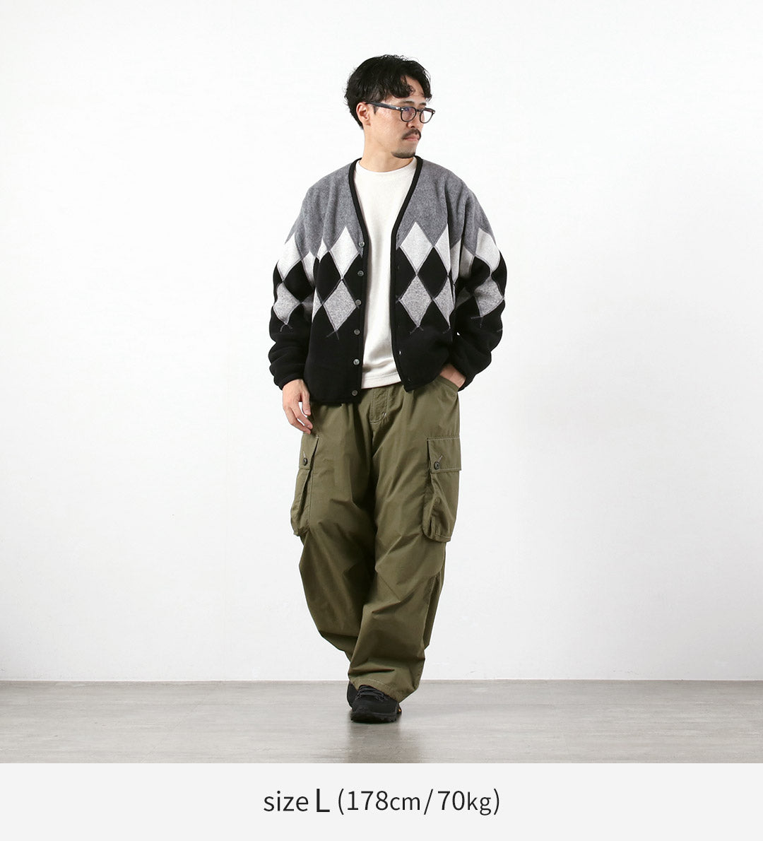 BURLAP OUTFITTER / Argyle Fleece Cardigan