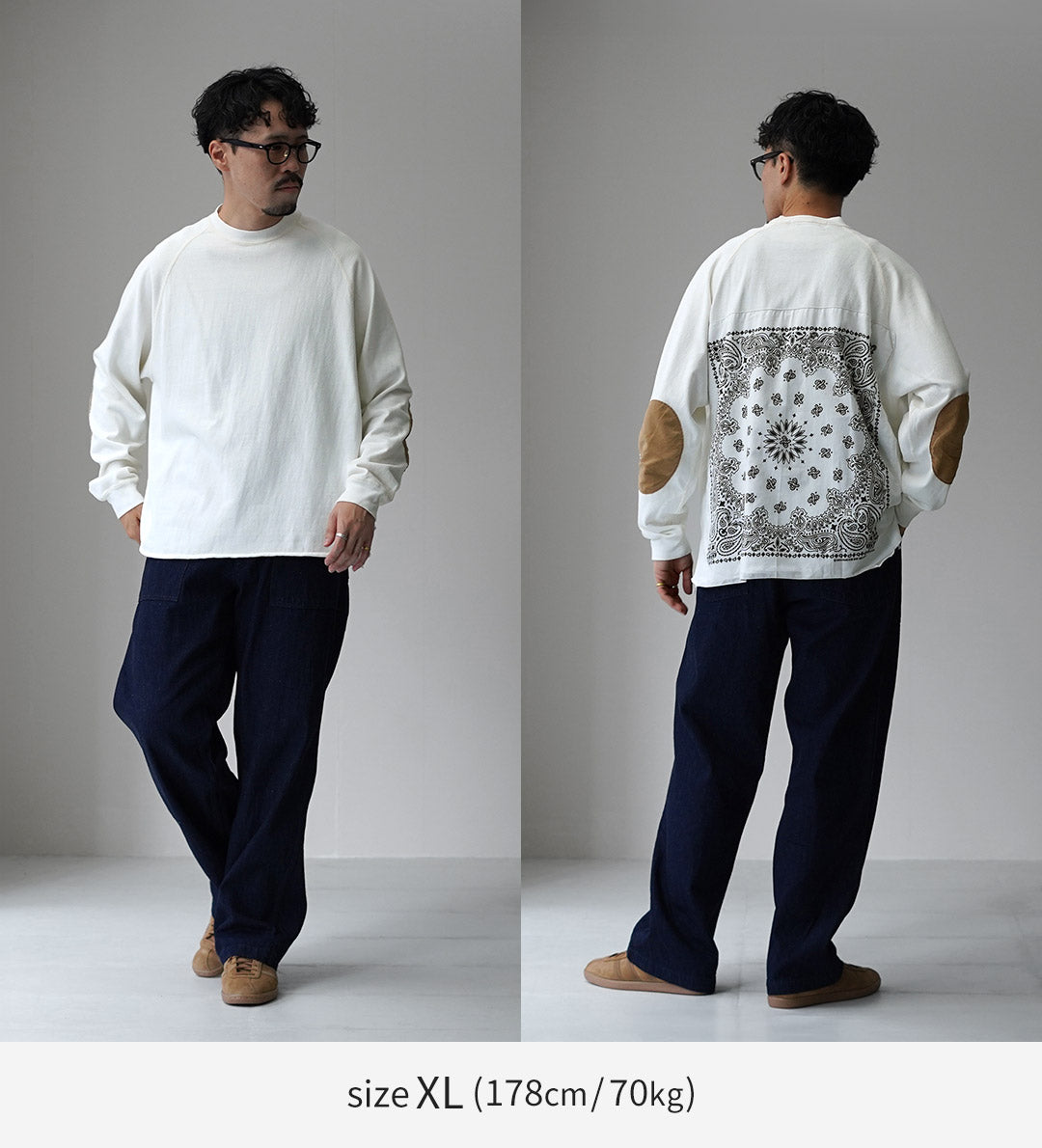 REMI RELIEF / SP-Processed 8/- Jersey Elbow Patch Long Sleeve T-Shirt (Bandana)