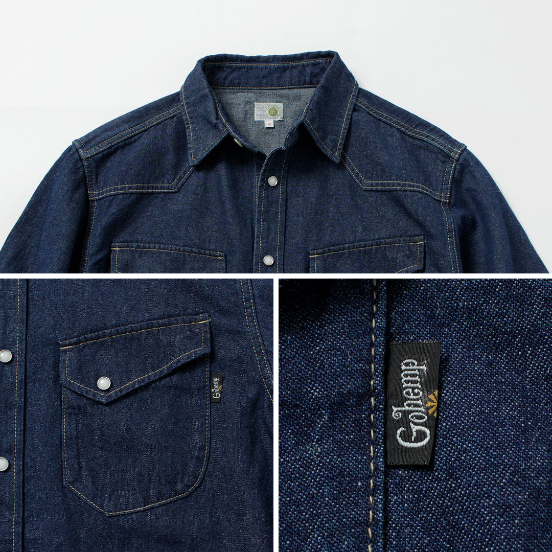 GOHEMP / 7.5oz Denim Cowboy Shirt