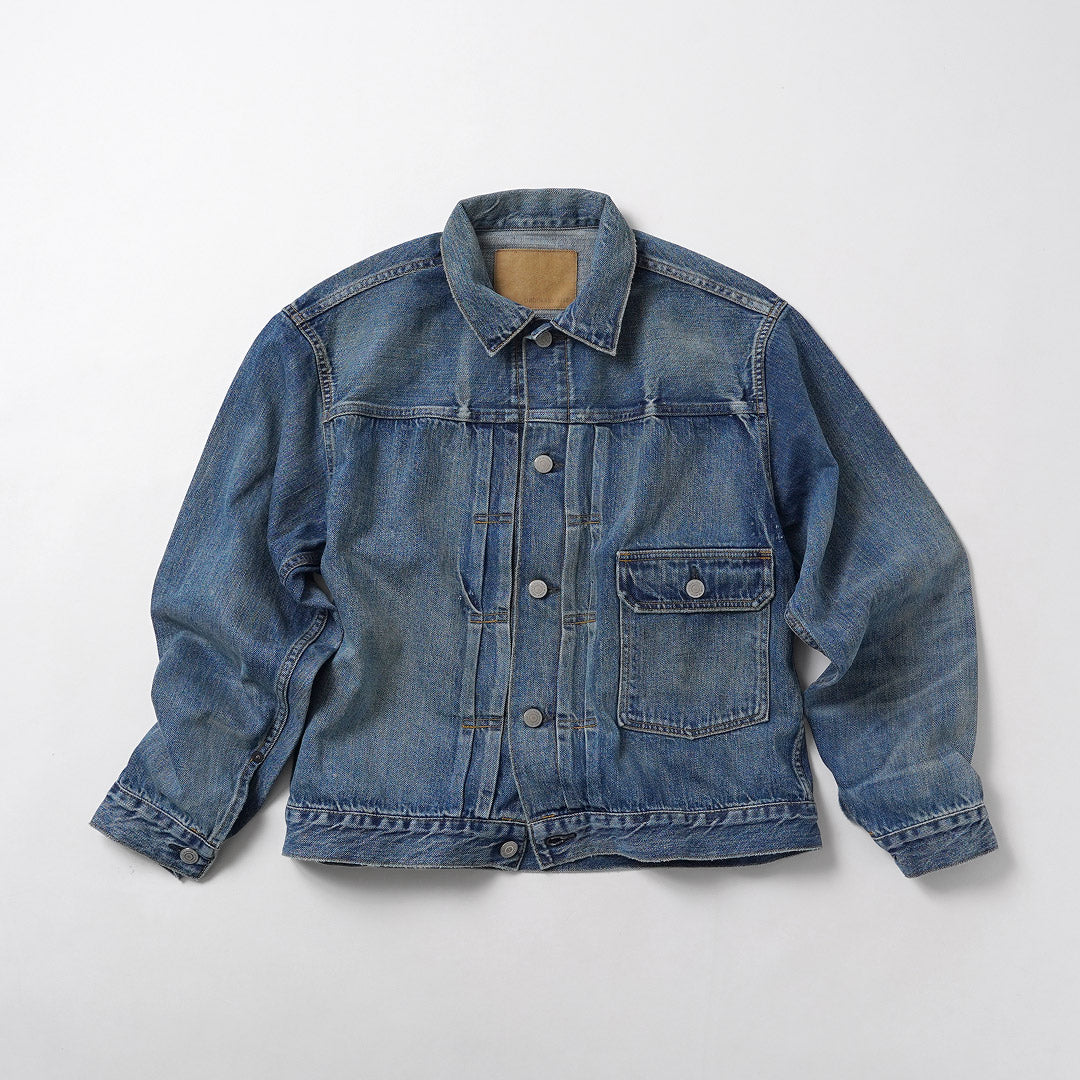COUPES ORDINAIRES / Veste en denim lavé d'occasion 1er type 12oz Modèle 2026