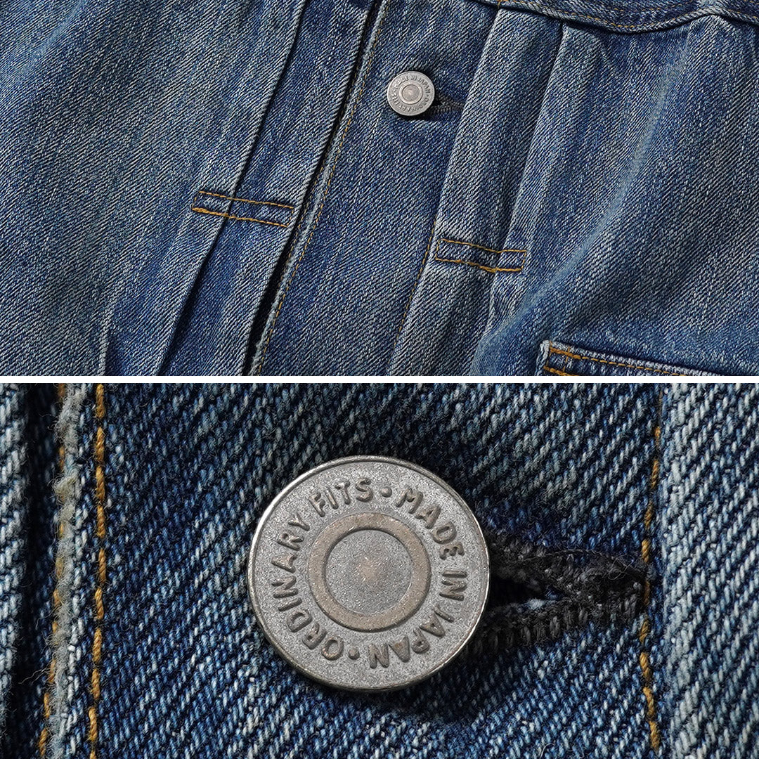 COUPES ORDINAIRES / Veste en denim lavé d'occasion 1er type 12oz Modèle 2026
