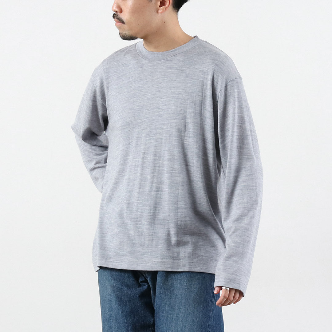 FILMELANGE / Woods New Zealand merino wool jersey long sleeve T-shirt