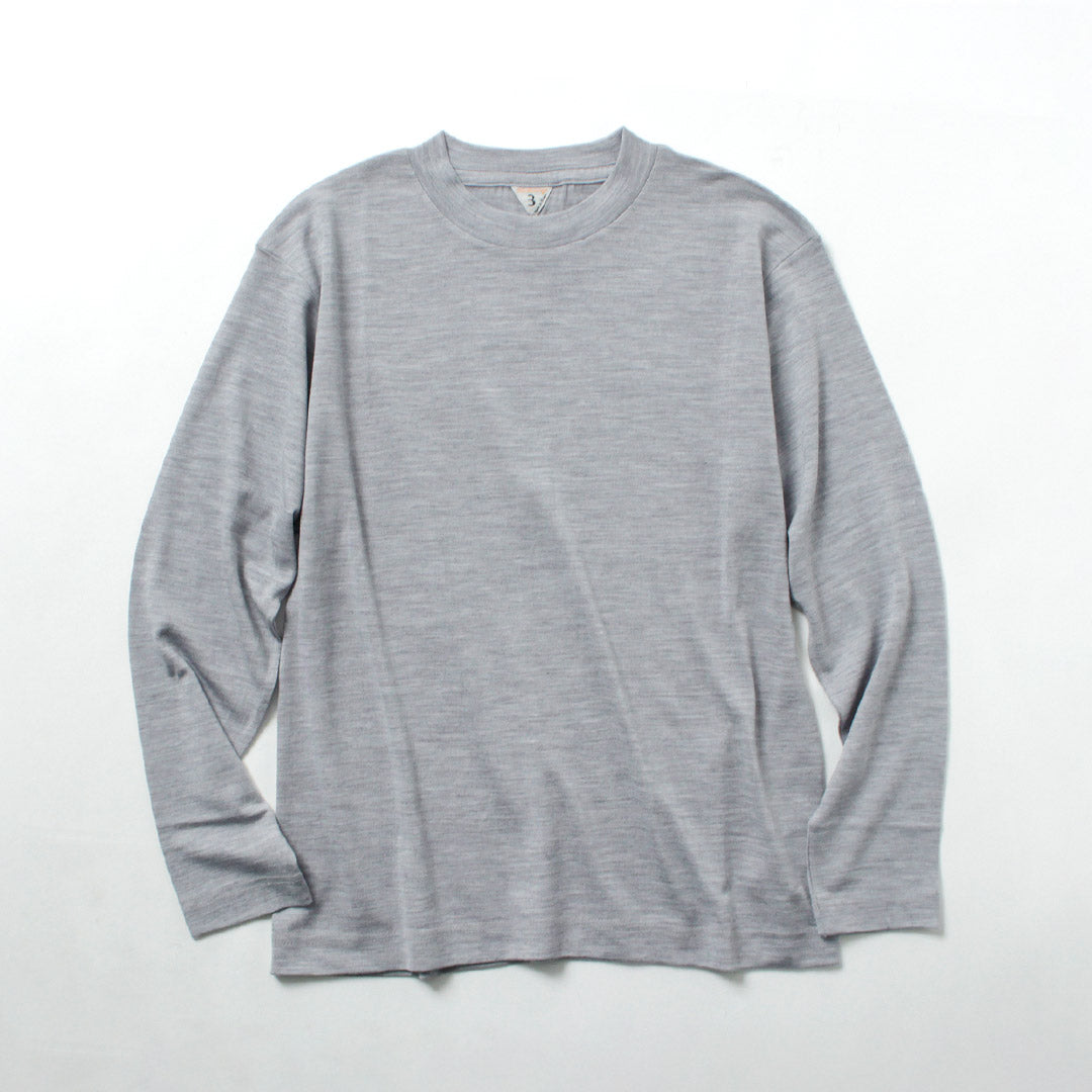 FILMELANGE / Woods New Zealand merino wool jersey long sleeve T-shirt