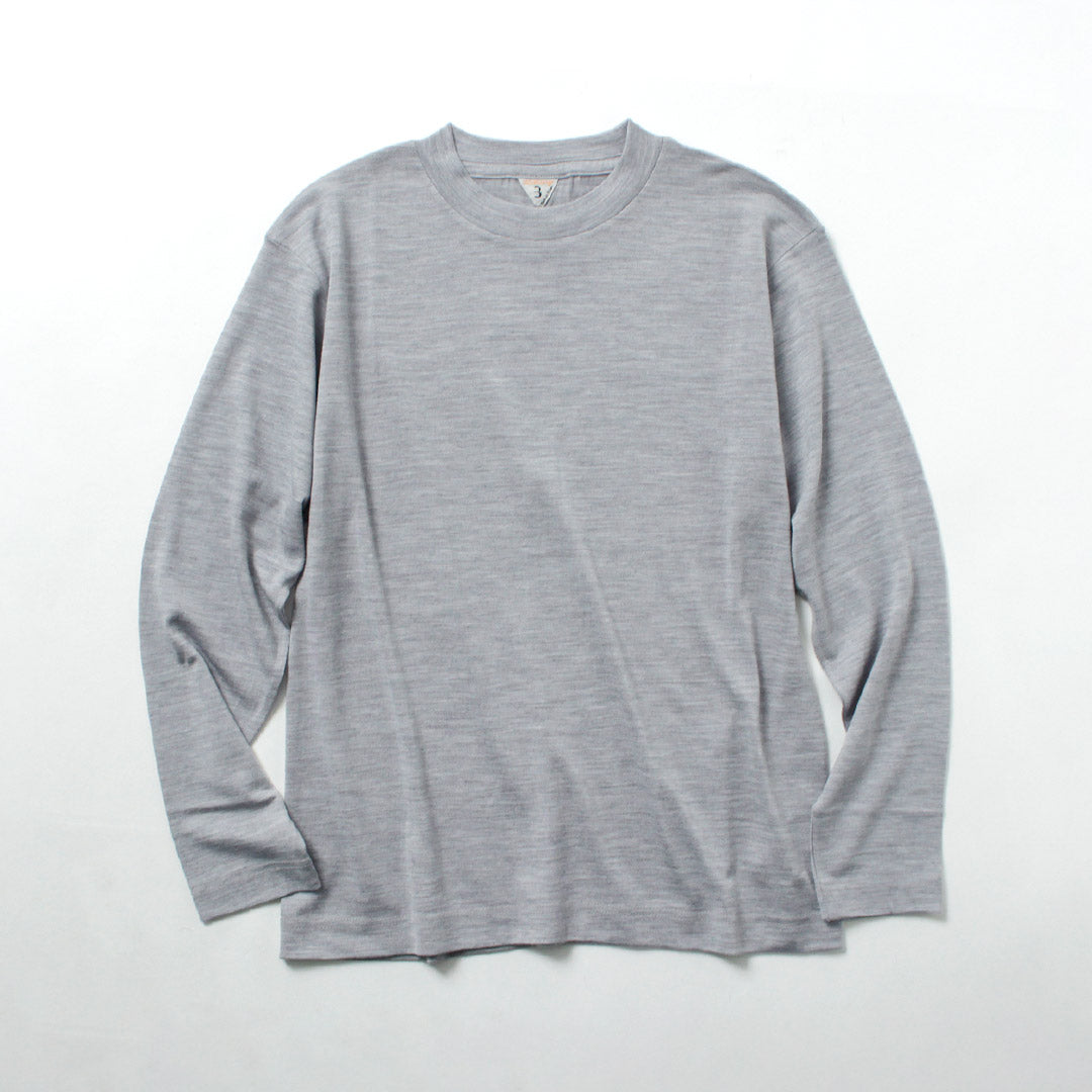 FILMELANGE / Woods New Zealand merino wool jersey long sleeve T-shirt