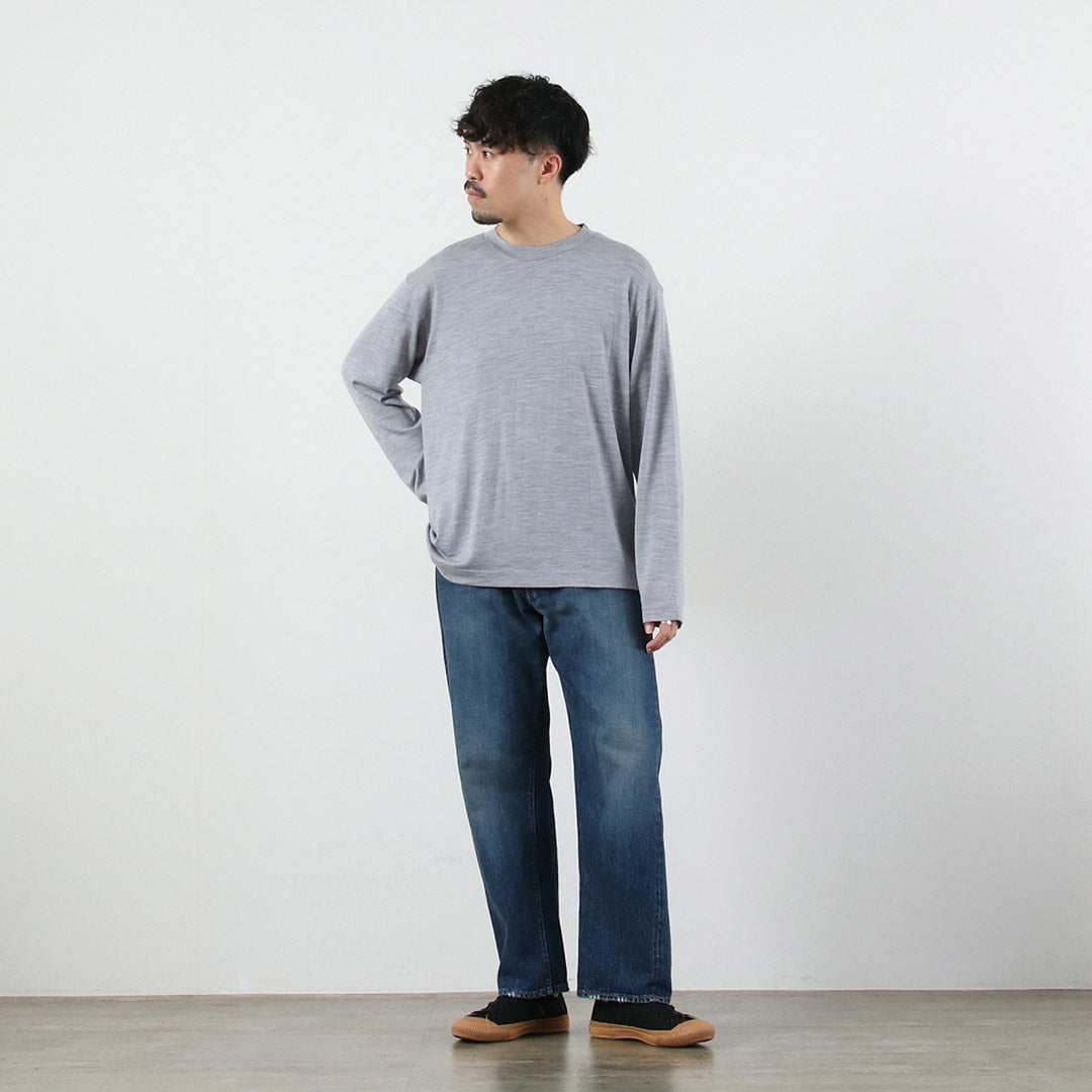 FILMELANGE / Woods New Zealand merino wool jersey long sleeve T-shirt