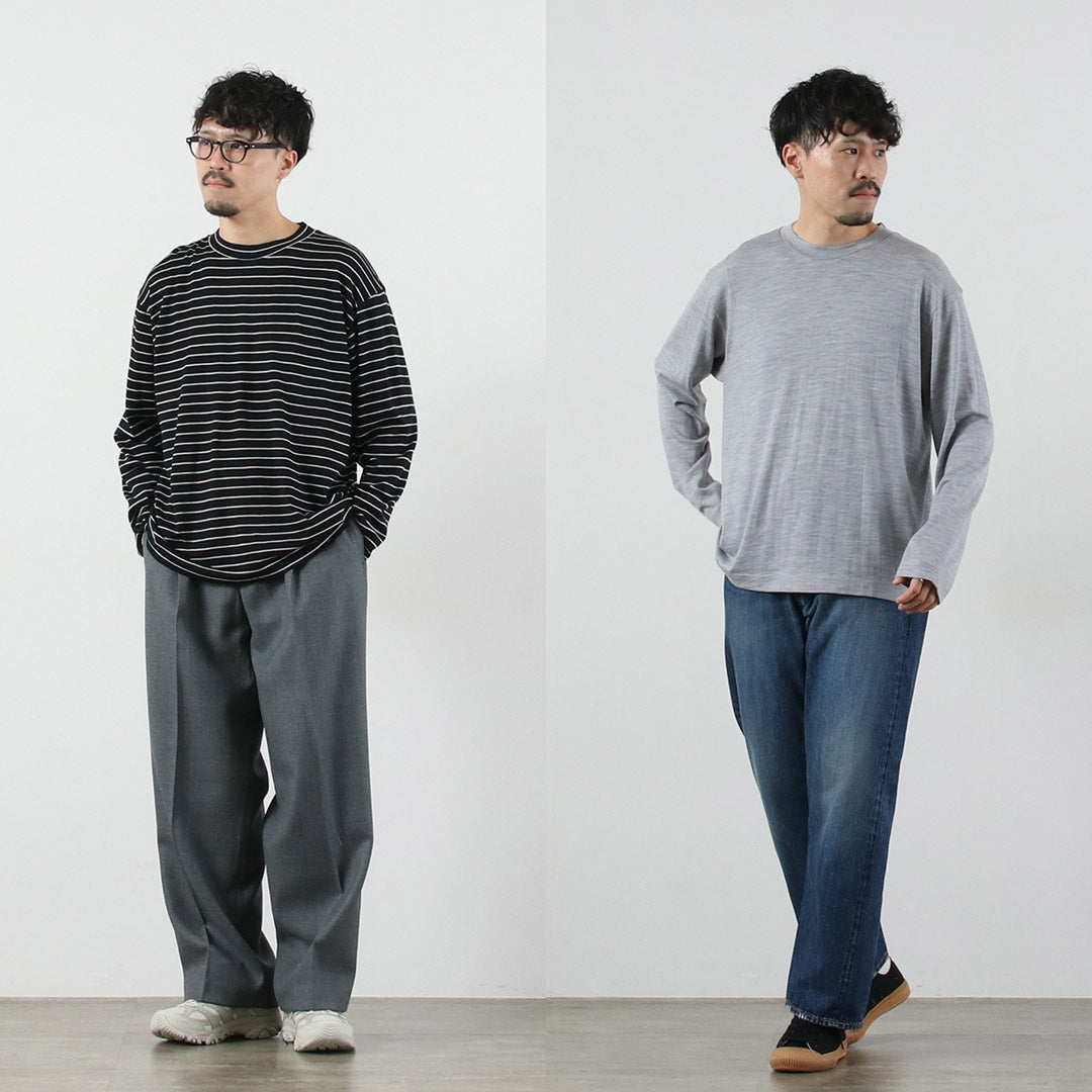 FILMELANGE / Woods New Zealand merino wool jersey long sleeve T-shirt