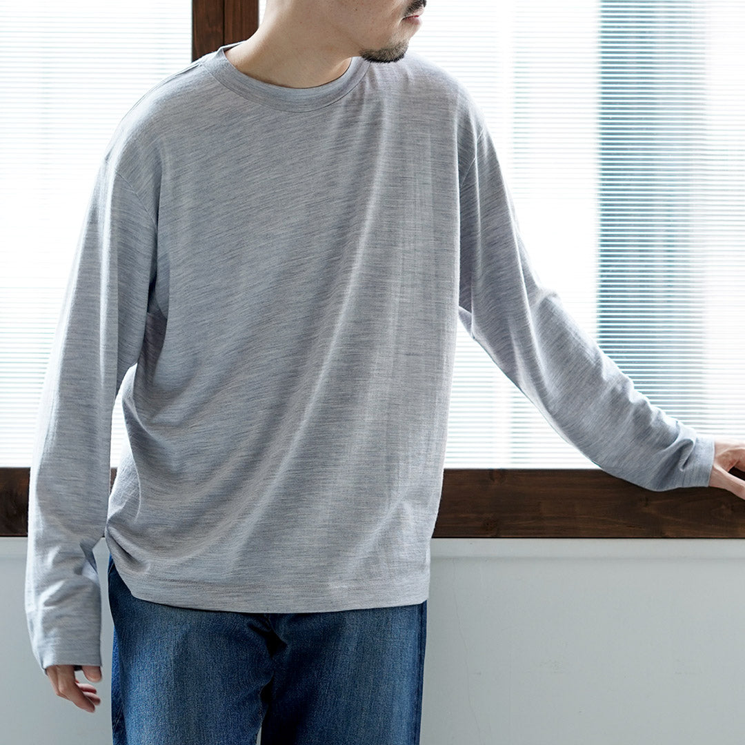 FILMELANGE / Woods New Zealand merino wool jersey long sleeve T-shirt