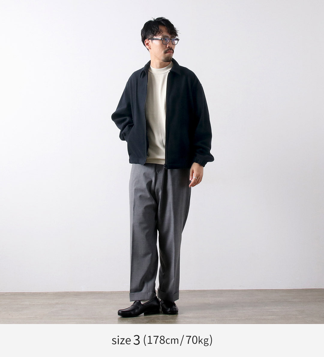 FUJITO / Recycled Wool Twill Zip-Up Blouson