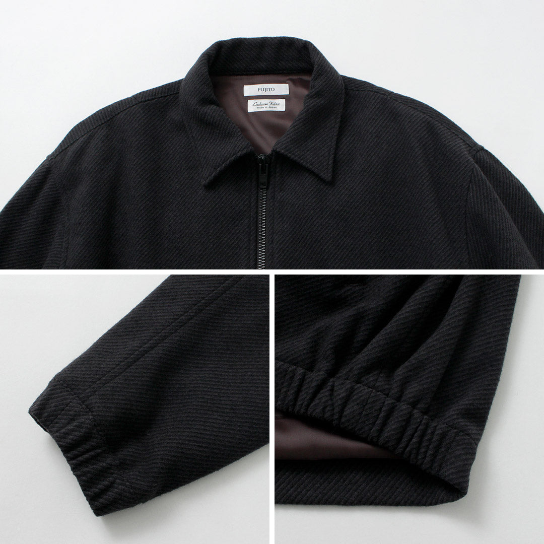 FUJITO / Recycled Wool Twill Zip-Up Blouson