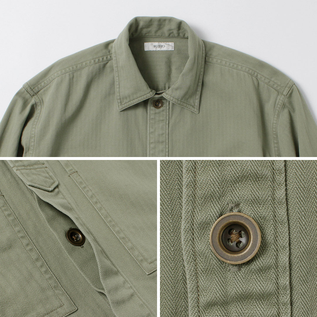 FUJITO / Herringbone Twill Army Shirt