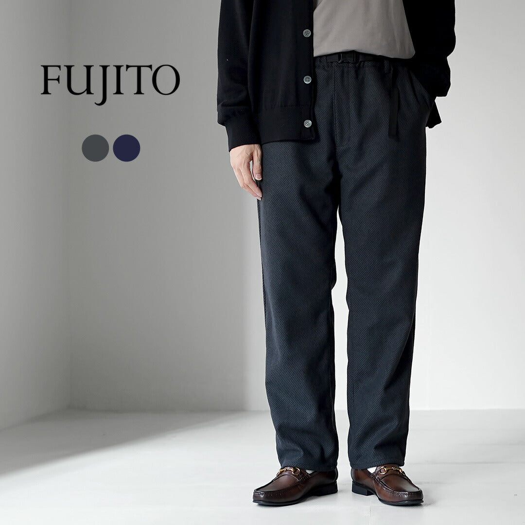 FUJITO / Recycled Wool Twill N.O.UN Beltless Pants