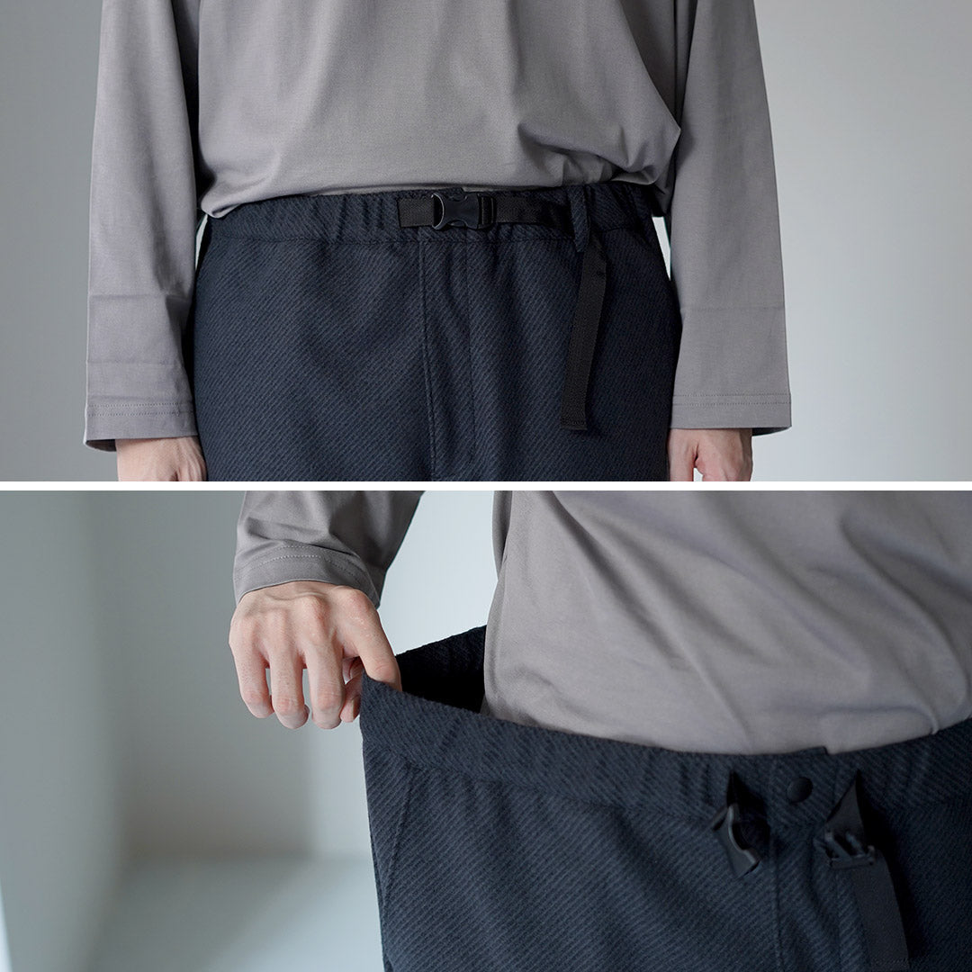 FUJITO / Recycled Wool Twill N.O.UN Beltless Pants